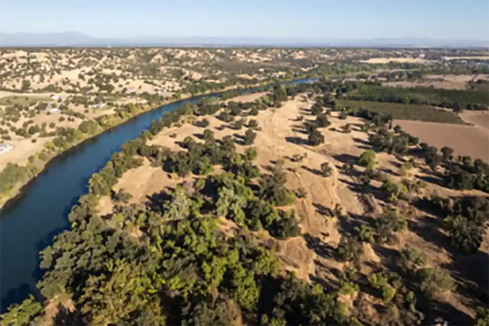 Forested Lower Sacramento River Frontage Conserved by Western Rivers Conservancy and Bureau of Land Management